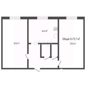 2-к квартира, вторичка, 74м2, 2/10 этаж