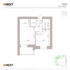 1-к квартира, вторичка, 49м2, 7/9 этаж