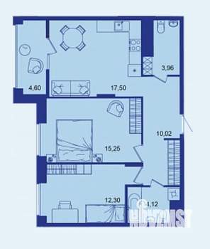 2-к квартира, вторичка, 68м2, 10/17 этаж