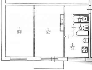 2-к квартира, вторичка, 47м2, 2/5 этаж
