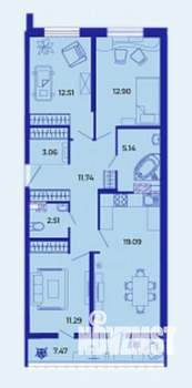3-к квартира, вторичка, 85м2, 9/9 этаж