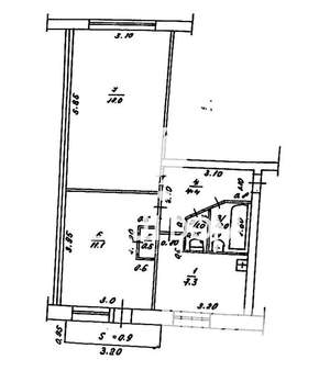 2-к квартира, вторичка, 44м2, 4/5 этаж