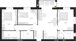 3-к квартира, вторичка, 105м2, 3/4 этаж