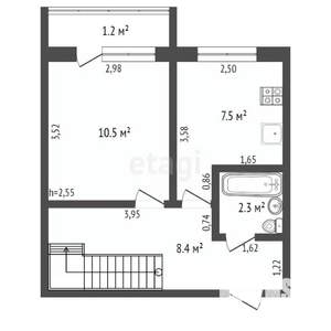 4-к квартира, вторичка, 76м2, 5/5 этаж