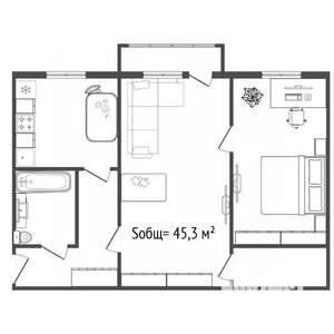 2-к квартира, вторичка, 45м2, 3/5 этаж