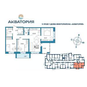 3-к квартира, вторичка, 76м2, 6/16 этаж