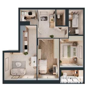 2-к квартира, вторичка, 62м2, 13/16 этаж