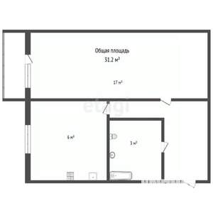 1-к квартира, вторичка, 31м2, 3/5 этаж