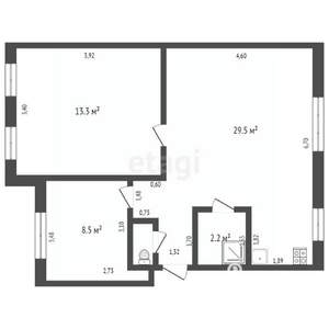 3-к квартира, вторичка, 54м2, 2/3 этаж