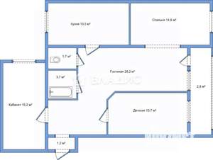 3-к квартира, вторичка, 92м2, 5/5 этаж