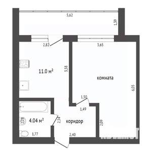 1-к квартира, вторичка, 46м2, 4/5 этаж