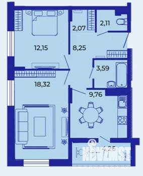 2-к квартира, вторичка, 61м2, 15/15 этаж