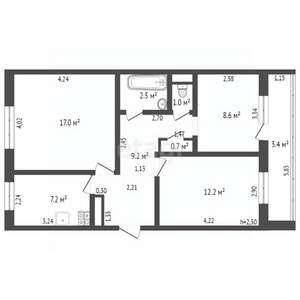 3-к квартира, вторичка, 64м2, 7/10 этаж