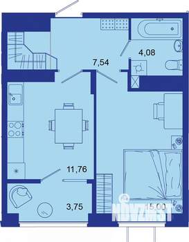 1-к квартира, вторичка, 42м2, 14/16 этаж