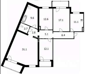 4-к квартира, вторичка, 115м2, 6/10 этаж