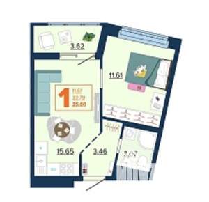 1-к квартира, вторичка, 36м2, 5/16 этаж