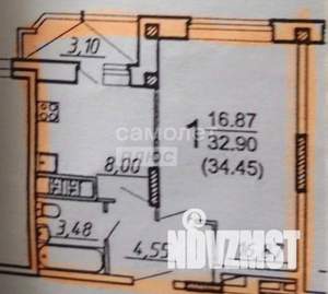1-к квартира, вторичка, 36м2, 5/9 этаж