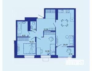 2-к квартира, вторичка, 67м2, 6/16 этаж