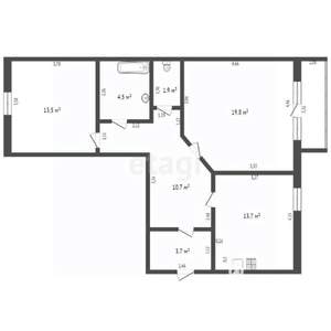 2-к квартира, вторичка, 72м2, 5/5 этаж