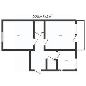 2-к квартира, вторичка, 45м2, 4/5 этаж
