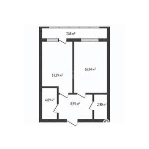 1-к квартира, вторичка, 46м2, 14/14 этаж