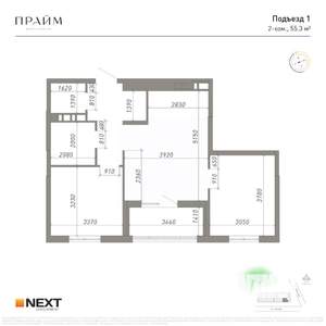 2-к квартира, вторичка, 55м2, 10/14 этаж