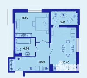 1-к квартира, вторичка, 51м2, 3/9 этаж