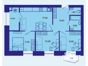 3-к квартира, вторичка, 68м2, 9/10 этаж