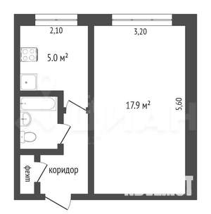 1-к квартира, вторичка, 31м2, 4/4 этаж