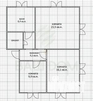 3-к квартира, вторичка, 67м2, 1/2 этаж