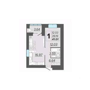 1-к квартира, вторичка, 41м2, 14/15 этаж