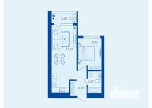 2-к квартира, вторичка, 41м2, 2/16 этаж