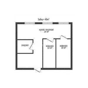 3-к квартира, вторичка, 41м2, 1/2 этаж
