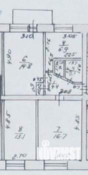 3-к квартира, вторичка, 59м2, 2/5 этаж