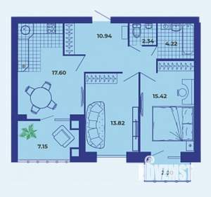 2-к квартира, сданный дом, 72м2, 6/9 этаж