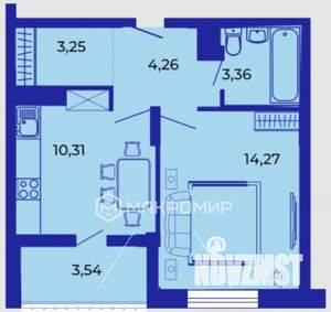 1-к квартира, вторичка, 39м2, 14/15 этаж