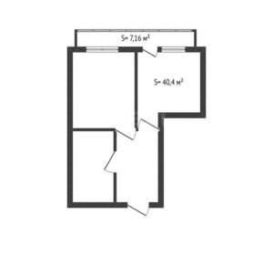 1-к квартира, вторичка, 40м2, 1/13 этаж