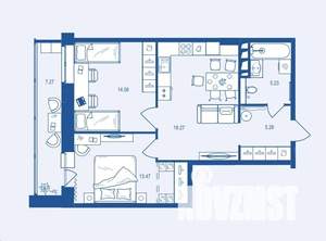 2-к квартира, вторичка, 64м2, 2/16 этаж