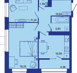 2-к квартира, вторичка, 61м2, 16/16 этаж