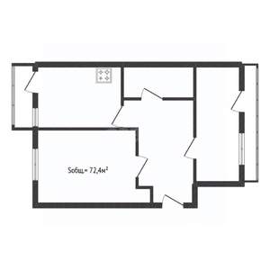 2-к квартира, вторичка, 72м2, 6/10 этаж