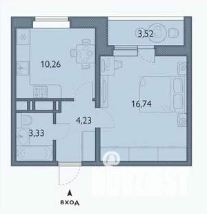 1-к квартира, строящийся дом, 36м2, 15/16 этаж