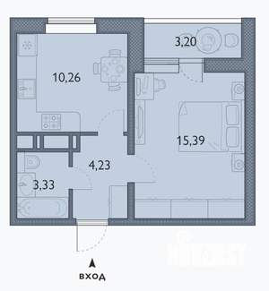 1-к квартира, сданный дом, 34м2, 16/16 этаж