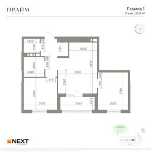 2-к квартира, вторичка, 55м2, 4/14 этаж