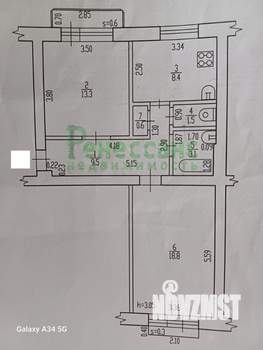 2-к квартира, вторичка, 55м2, 3/4 этаж