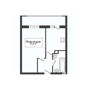 1-к квартира, вторичка, 36м2, 15/17 этаж