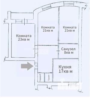 3-к квартира, вторичка, 107м2, 2/9 этаж