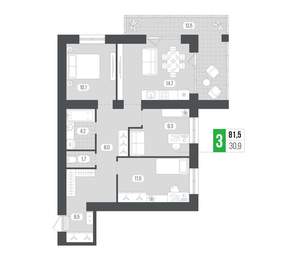 3-к квартира, вторичка, 82м2, 6/9 этаж