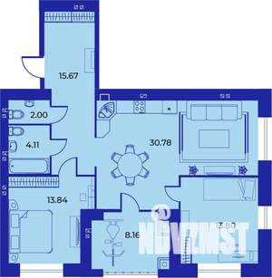 3-к квартира, сданный дом, 88м2, 3/9 этаж