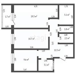 2-к квартира, вторичка, 68м2, 3/9 этаж
