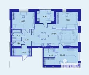 3-к квартира, вторичка, 125м2, 5/9 этаж
